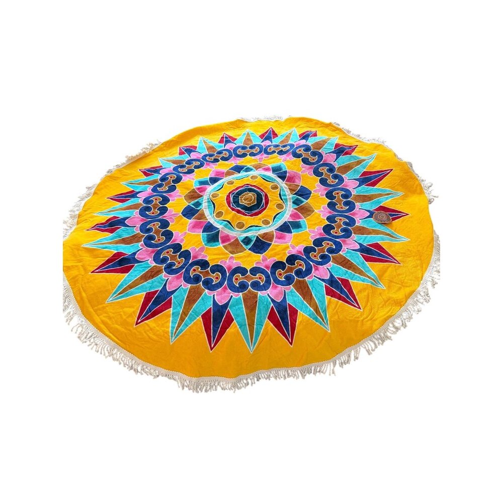 Luni Costa Rican Yellow Oxcart Wheel Inspired Beach Towel Yoga Beach New